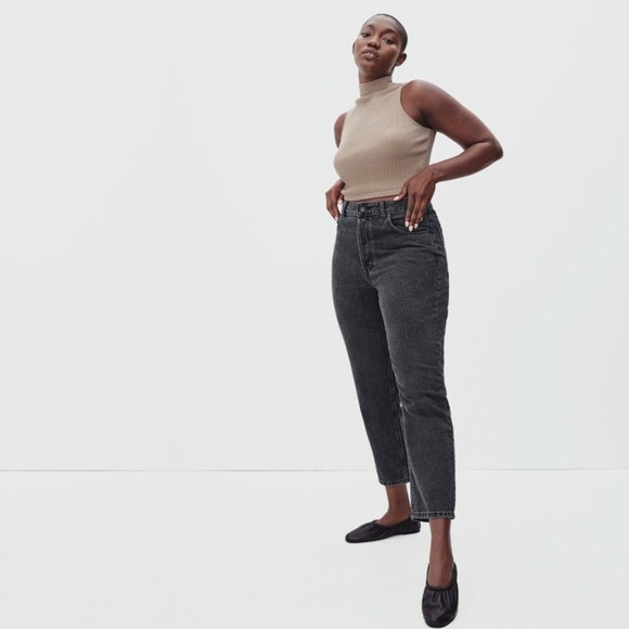 Everlane The Curvy 90’s Cheeky Straight Leg Jeans in Faded Black - Size 27 Crop - Picture 1 of 11